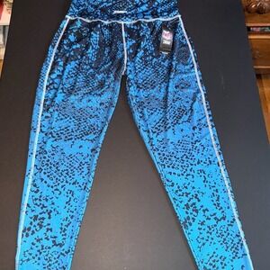 Zubaz Majestic Fan NFL Carolina Panthers Women's Football Blue Black XL Leggings